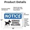 Signmission Service Animals Welcome, 18 in W x Rectangle, Vinyl Decal OS-2PACK-NS-D-1218-L-16556 - alternate 6